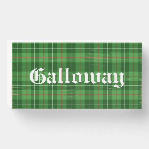 Scotland Galloway District Tartan Personalized Wooden Box Sign