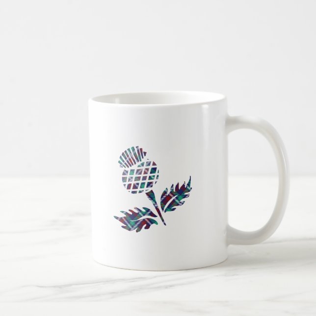 Scotland Gifts Scottish Thistle Tartan Plaid Gift Coffee Mug (Right)