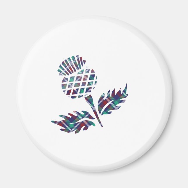 Scotland Gifts Scottish Thistle Tartan Plaid Gift Magnet (Front)