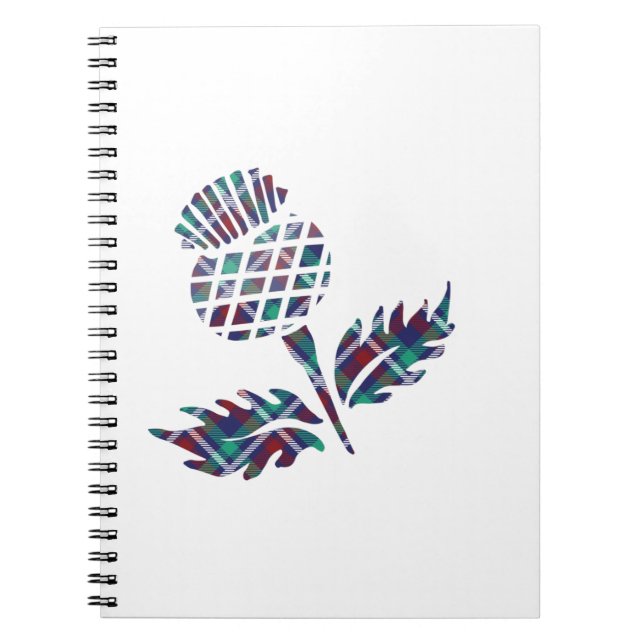 Scotland Gifts Scottish Thistle Tartan Plaid Gift Notebook (Front)