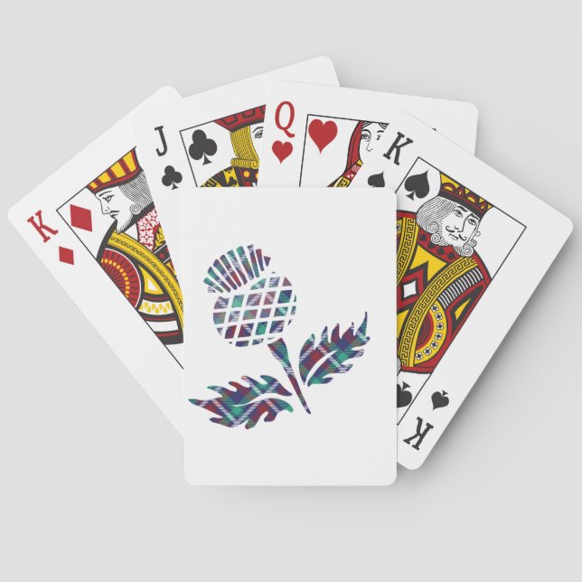 Scotland Gifts Scottish Thistle Tartan Plaid Gift Poker Cards (Back)