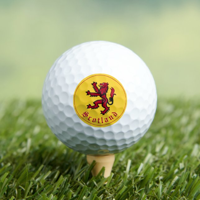 Scotland Golf Ball, Rampant Lion, Scottish patriot Balls (Insitu Tee)