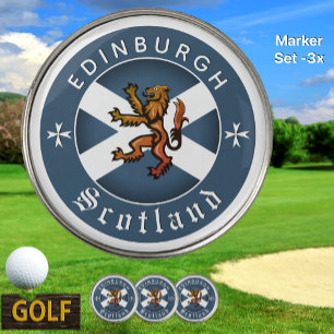 Scotland Golf marker, Edinburgh, Scottish Flag Ball Marker
