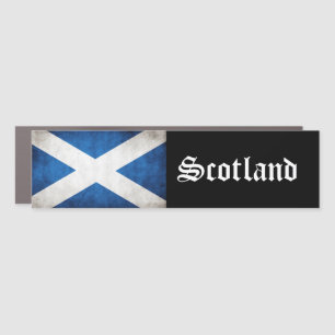 Scotland Grunge Flag and Text Car Magnet