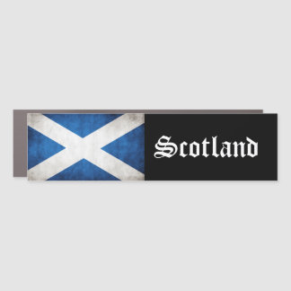 Scotland Grunge Flag and Text Car Magnet