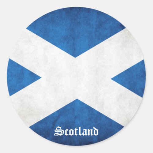 Scotland Grunge Flag Classic Round Sticker