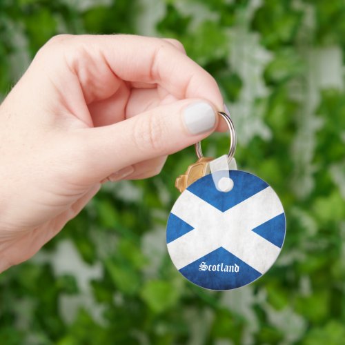 Scotland Grunge Flag Keychain