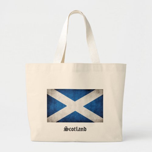 Scotland Grunge Flag Large Tote Bag