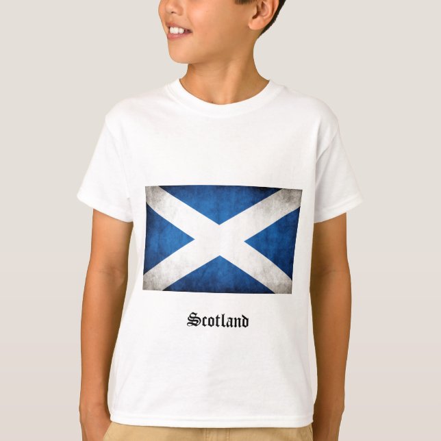 Scotland Grunge Flag T-Shirt (Front)