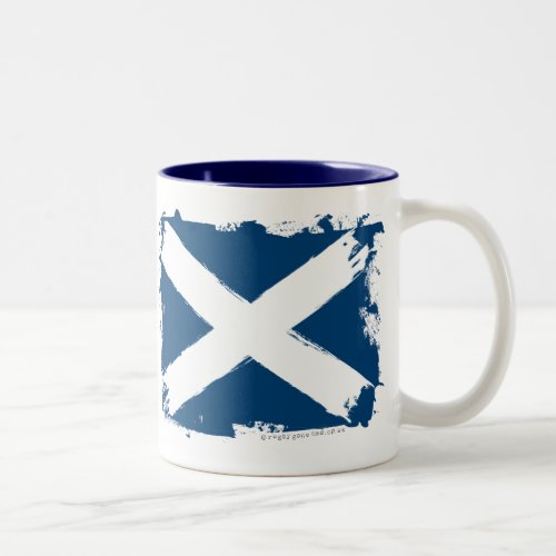 Scotland Grunge Flag Two_Tone Coffee Mug