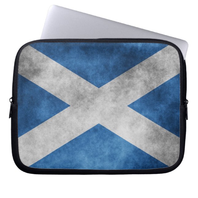 Scotland Grunge- Saint Andrew's Cross Laptop Sleeve (Front)