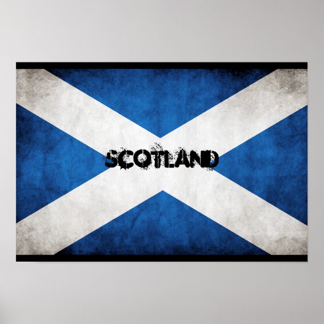 Scotland Grunge Style Flag Poster (Front)