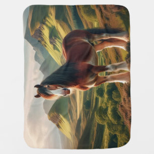 Scotland highlands Clydesdale horse Baby Blanket