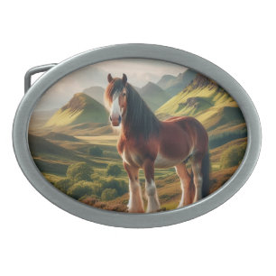 Scotland highlands Clydesdale horse Belt Buckle