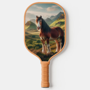 Scotland highlands Clydesdale horse Carbon Fiber Pickleball Paddle