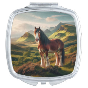 Scotland highlands Clydesdale horse Compact Mirror