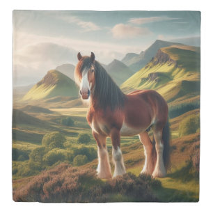 Scotland highlands Clydesdale horse Duvet Cover
