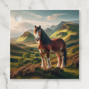 Scotland highlands Clydesdale horse Favor Tags