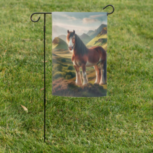 Scotland highlands Clydesdale horse Garden Flag