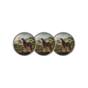 Scotland highlands Clydesdale horse Golf Ball Marker