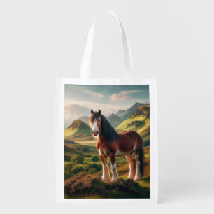 Scotland highlands Clydesdale horse Grocery Bag