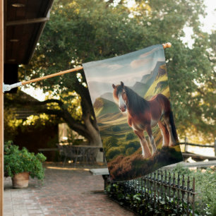 Scotland highlands Clydesdale horse House Flag