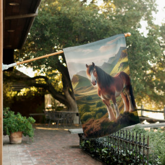 Scotland highlands Clydesdale horse House Flag