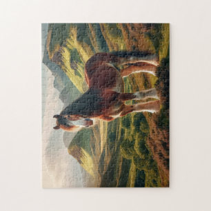 Scotland highlands Clydesdale horse Jigsaw Puzzle
