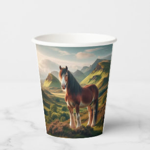 Scotland highlands Clydesdale horse Paper Cups