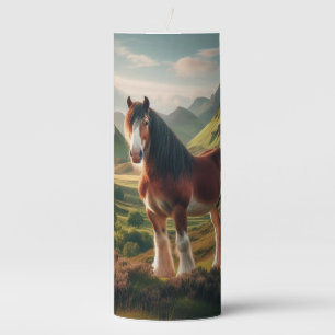 Scotland highlands Clydesdale horse Pillar Candle