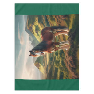 Scotland highlands Clydesdale horse Tablecloth