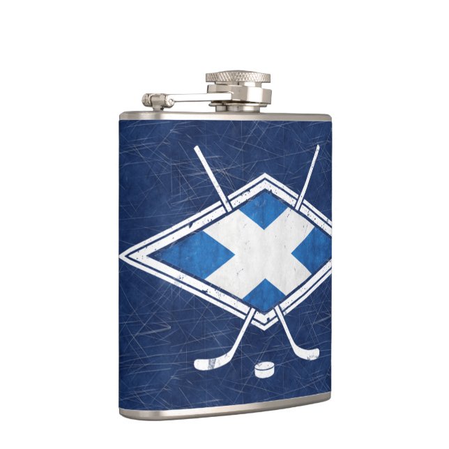 Scotland Ice Hockey Flag Logo Hip Flask (Right)