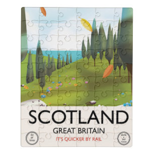 Scotland 'It's quicker by rail' Travel poster Jigsaw Puzzle