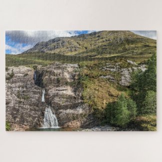Skottland pussel - vattenfall Glencoe