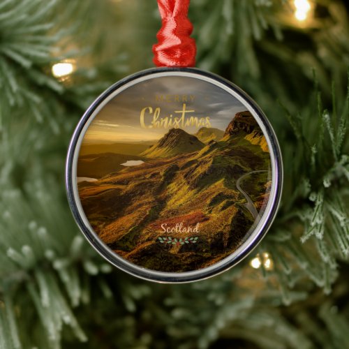 Scotland landscape Christmas Metal Ornament