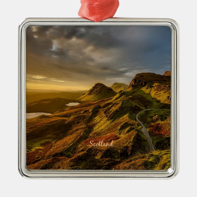 Scotland landscape photograph metal ornament (Front)