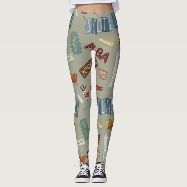 Scotland leggings - scottish symbols (Front)