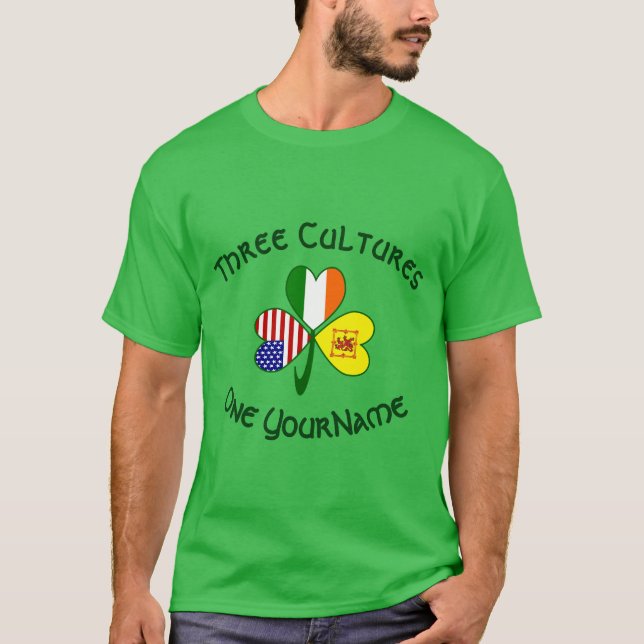 Scotland Lion Rampant Ireland USA Shamrock Men's T-Shirt (Front)