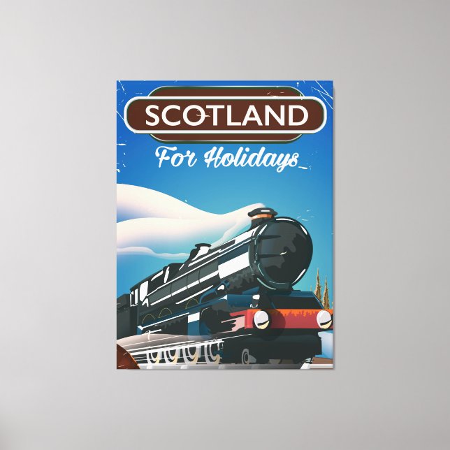 Scotland Locomotive travel poster Canvas Print (Front)