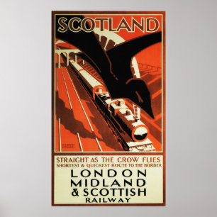 SCOTLAND London & Scottish Railway Vintage Poster