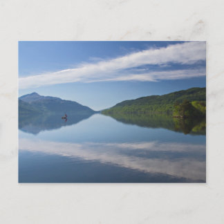 Scotland - Lonely boat on Loch Lomond postcard