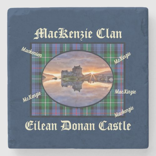 Scotland MacKenzie Clan Eilean Donan Castle Stone Coaster