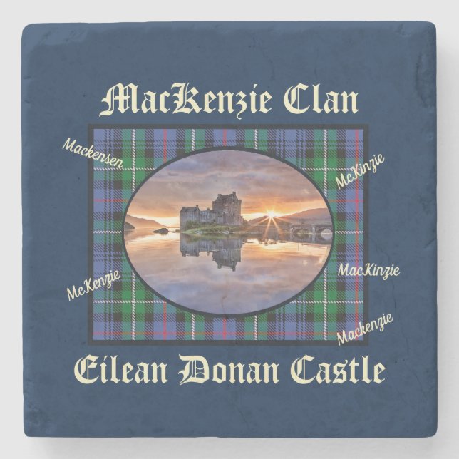 Scotland MacKenzie Clan Eilean Donan Castle Stone Coaster (Front)