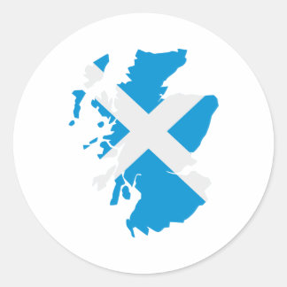 Scotland map flag classic round sticker