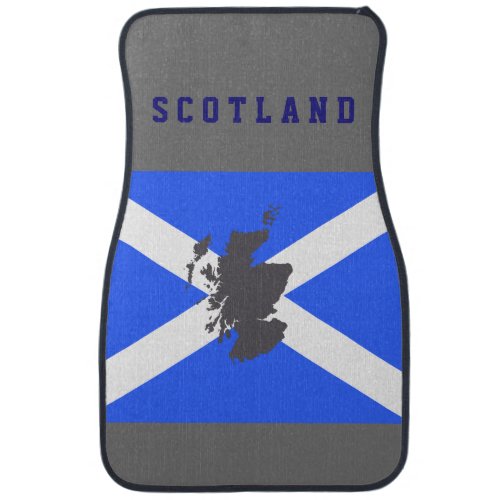 Scotland Map Saltire Flag Car Mat Set