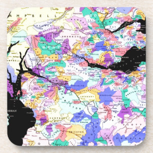 Scotland Map Scottish Clans Photo Coaster