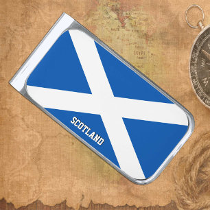 Scotland money clip, patriotic, Scottish Flag Silver Finish Money Clip