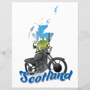 Scotland Motorcycle map travel poser