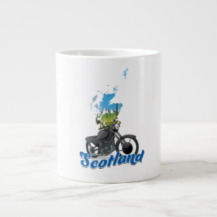 Scotland Motorcycle map travel poser Giant Coffee Mug