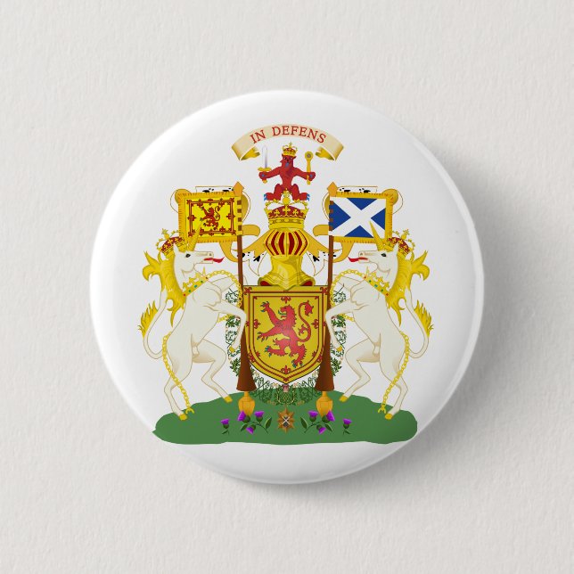 Scotland Official Coat Of Arms Heraldry Symbol Button (Front)